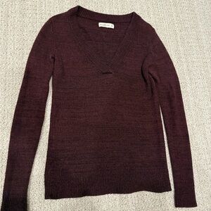 Abercrombie & Fitch Deep Maroon V-Neck Sweater